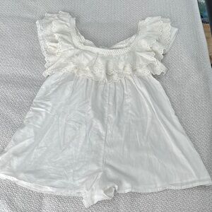 ASOS White Lace Ruffle Romper